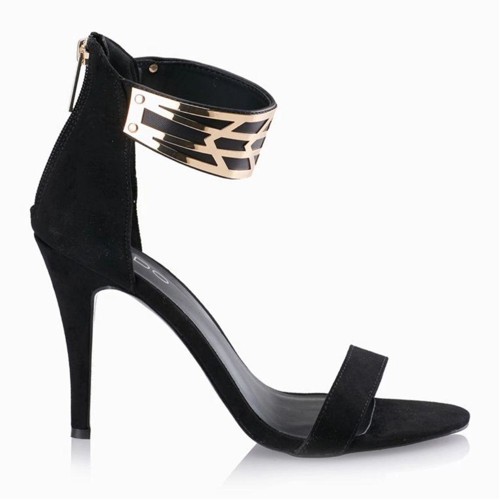 Aldo Tormini Black Open Toe Heels, Size 9.
